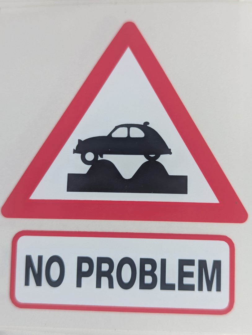 2cv “No Problem” Bumpy Road Sticker